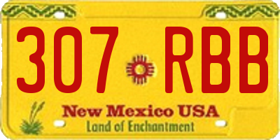 NM license plate 307RBB