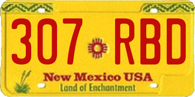 NM license plate 307RBD