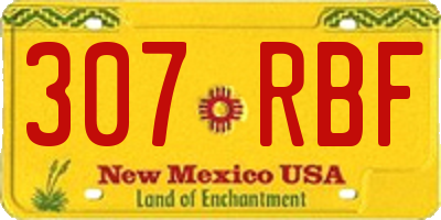 NM license plate 307RBF