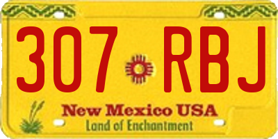 NM license plate 307RBJ
