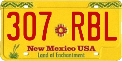 NM license plate 307RBL