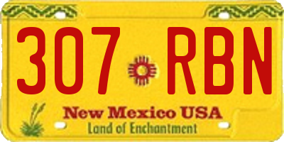NM license plate 307RBN
