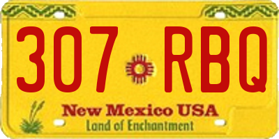 NM license plate 307RBQ