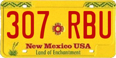 NM license plate 307RBU