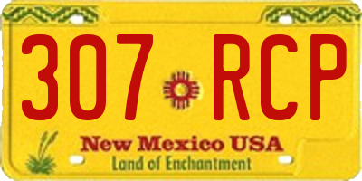 NM license plate 307RCP
