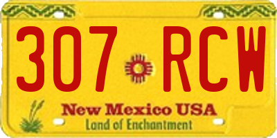 NM license plate 307RCW