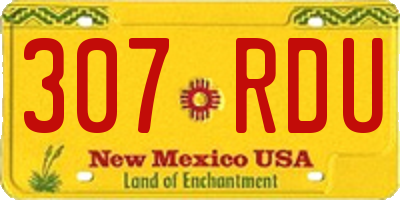 NM license plate 307RDU