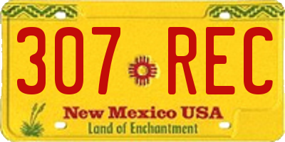 NM license plate 307REC