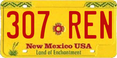 NM license plate 307REN