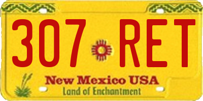 NM license plate 307RET