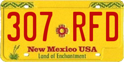 NM license plate 307RFD