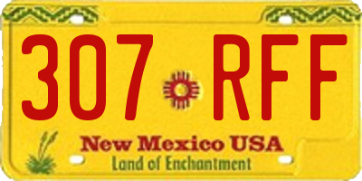 NM license plate 307RFF