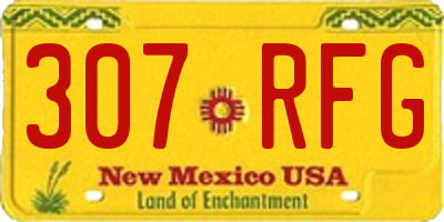 NM license plate 307RFG