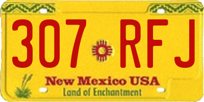 NM license plate 307RFJ