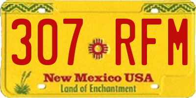 NM license plate 307RFM