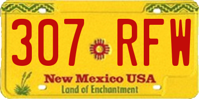 NM license plate 307RFW