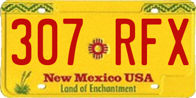 NM license plate 307RFX