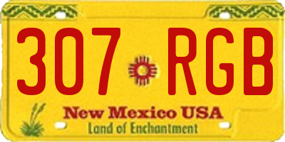 NM license plate 307RGB