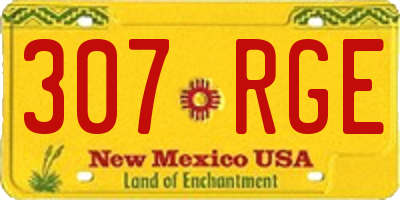 NM license plate 307RGE
