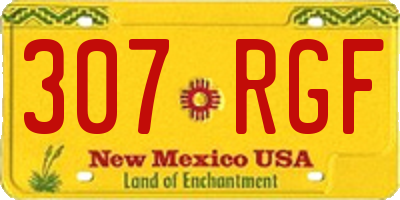 NM license plate 307RGF
