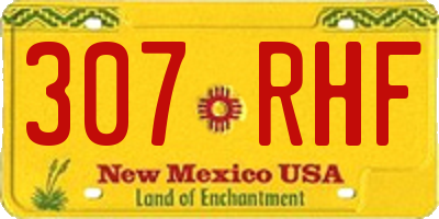 NM license plate 307RHF