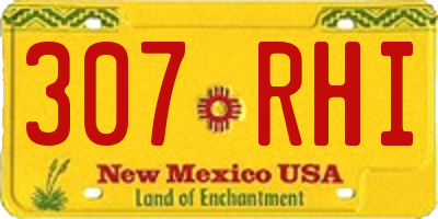 NM license plate 307RHI
