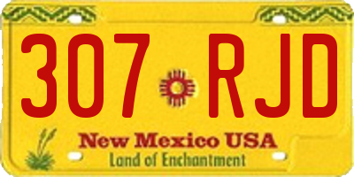 NM license plate 307RJD