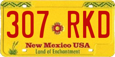 NM license plate 307RKD