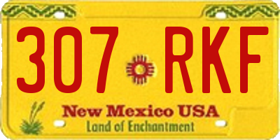 NM license plate 307RKF