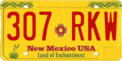 NM license plate 307RKW