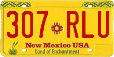 NM license plate 307RLU