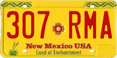 NM license plate 307RMA