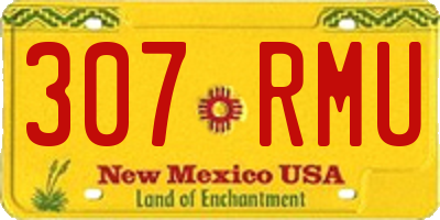 NM license plate 307RMU