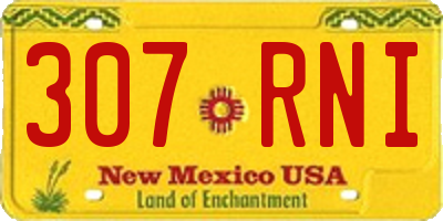 NM license plate 307RNI