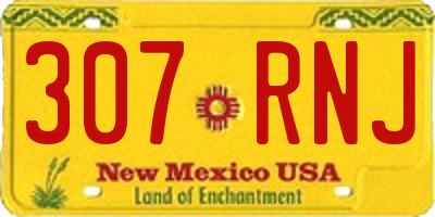 NM license plate 307RNJ