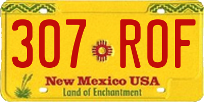 NM license plate 307ROF