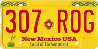 NM license plate 307ROG