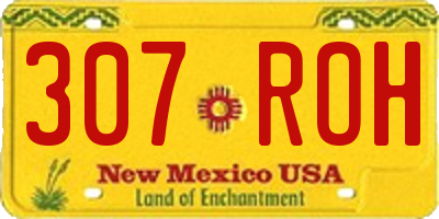 NM license plate 307ROH