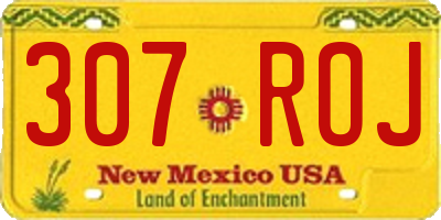 NM license plate 307ROJ