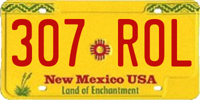 NM license plate 307ROL