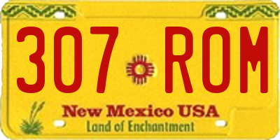 NM license plate 307ROM