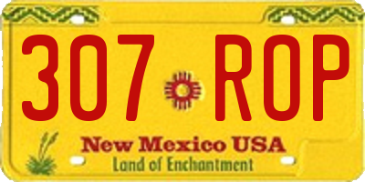 NM license plate 307ROP