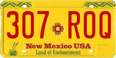 NM license plate 307ROQ