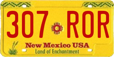 NM license plate 307ROR