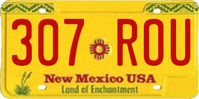 NM license plate 307ROU