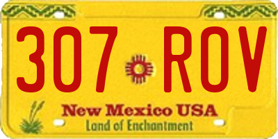 NM license plate 307ROV