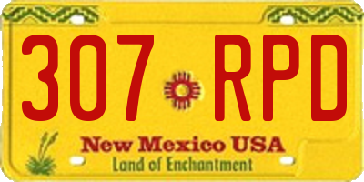 NM license plate 307RPD