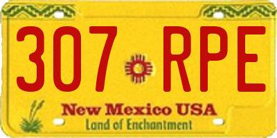 NM license plate 307RPE