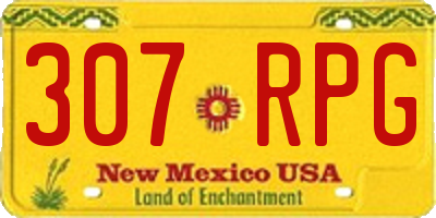 NM license plate 307RPG