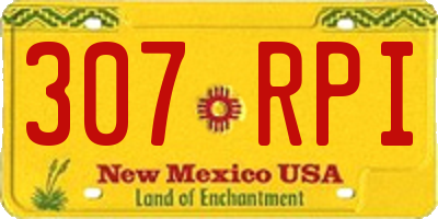 NM license plate 307RPI